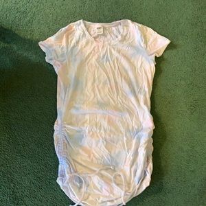 Victoria Secret Pink Blue White &Pink Tye Dye Ruched Side Short Sleeves Dress XL